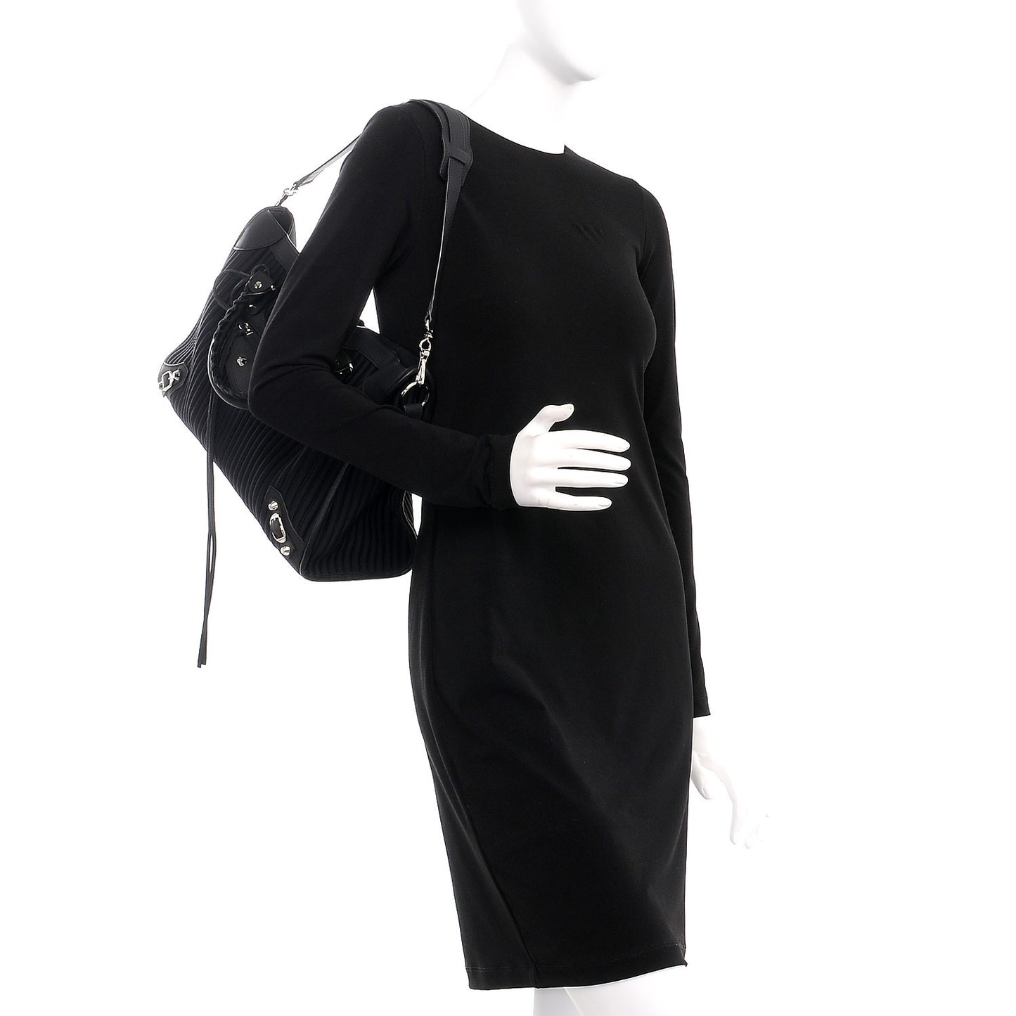 Ribbed Neoprene Classic Silver Hardware City Black