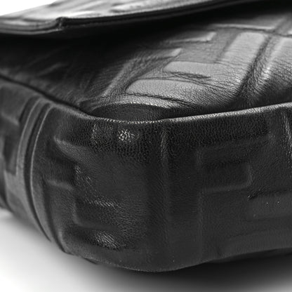 Fendi Nappa FF 1974 Embossed Large Baguette Black 7 of 10