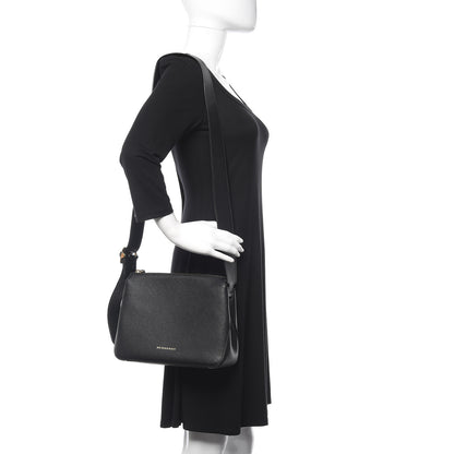 Burberry Soft Grain Calfskin House Check Small Helmsley Crossbody Black 2 of 11
