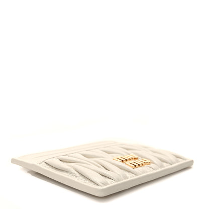 Miu Miu Nappa Matelasse Card Holder White 4 of 8