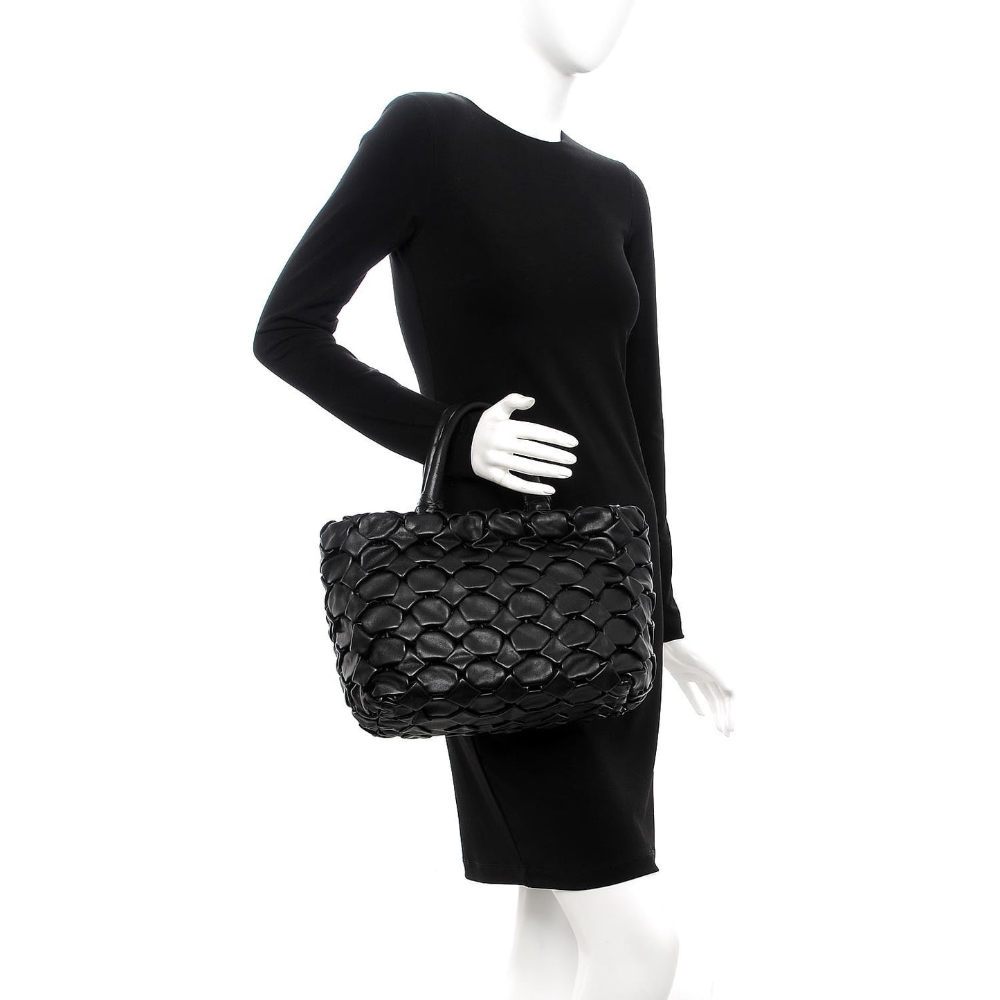 Nappa Woven Tote Black