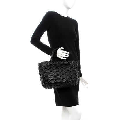 Prada Nappa Woven Tote Black 2 of 7