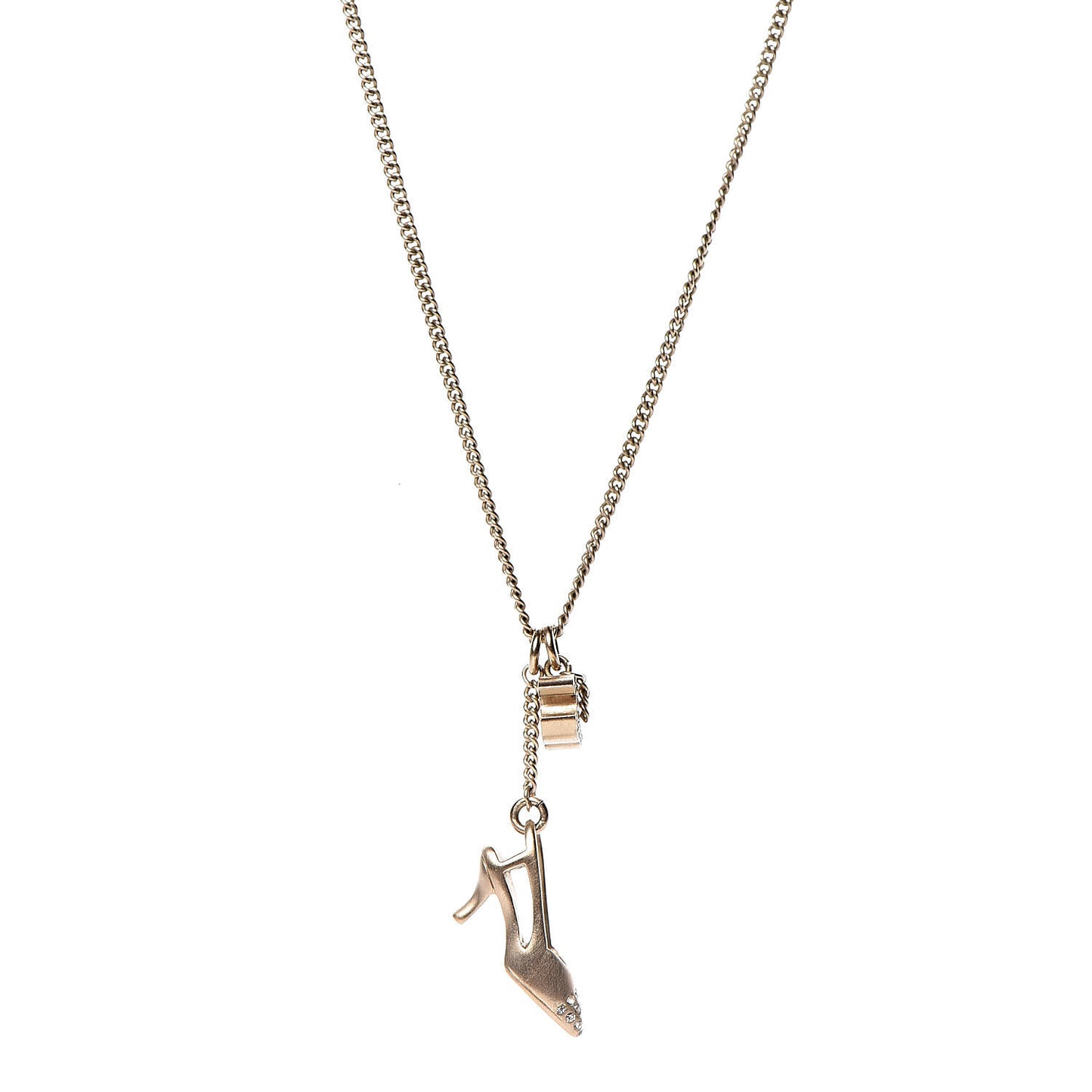 Crystal CC Heel Motif Necklace Gold