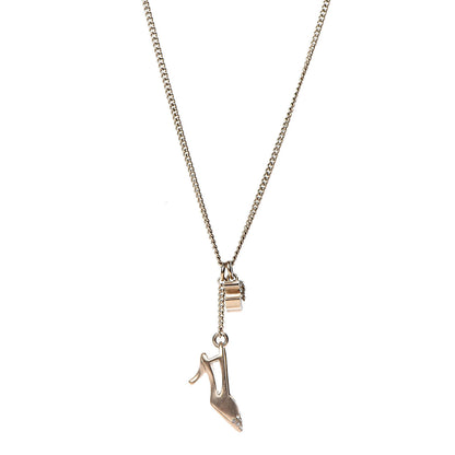 Chanel Crystal CC Heel Motif Necklace Gold 1 of 4
