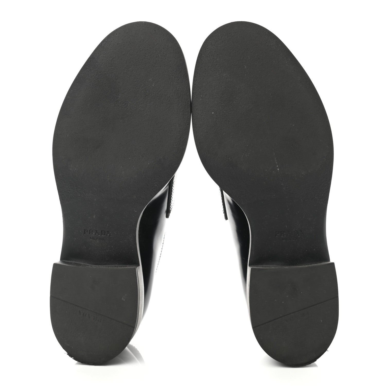 Prada Spazzolato Metal Triangle Logo 50mm Loafers 38 Black 5 of 12
