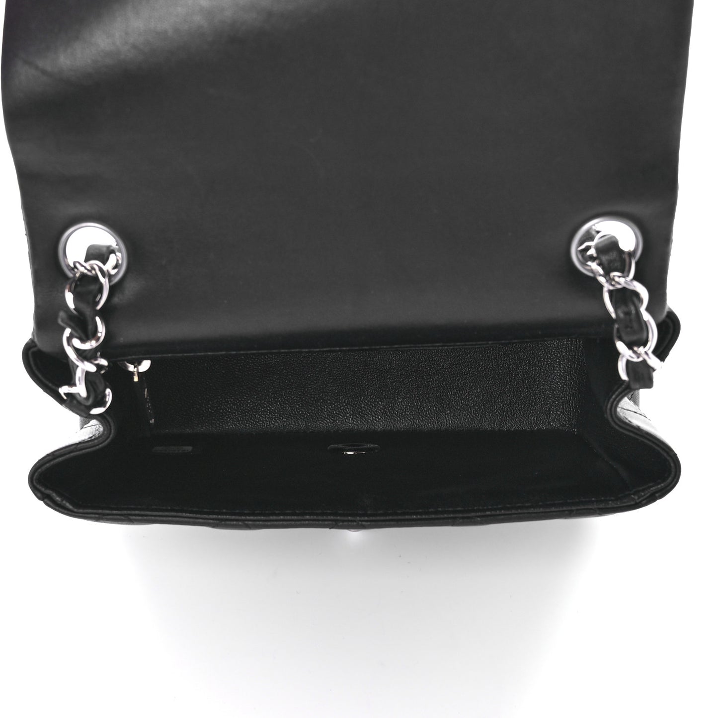 Lambskin Quilted Mini Square Flap Black