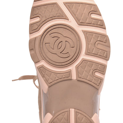 Chanel Nylon Lambskin Suede Calfskin CC Sneakers 39.5 Pink 7 of 8