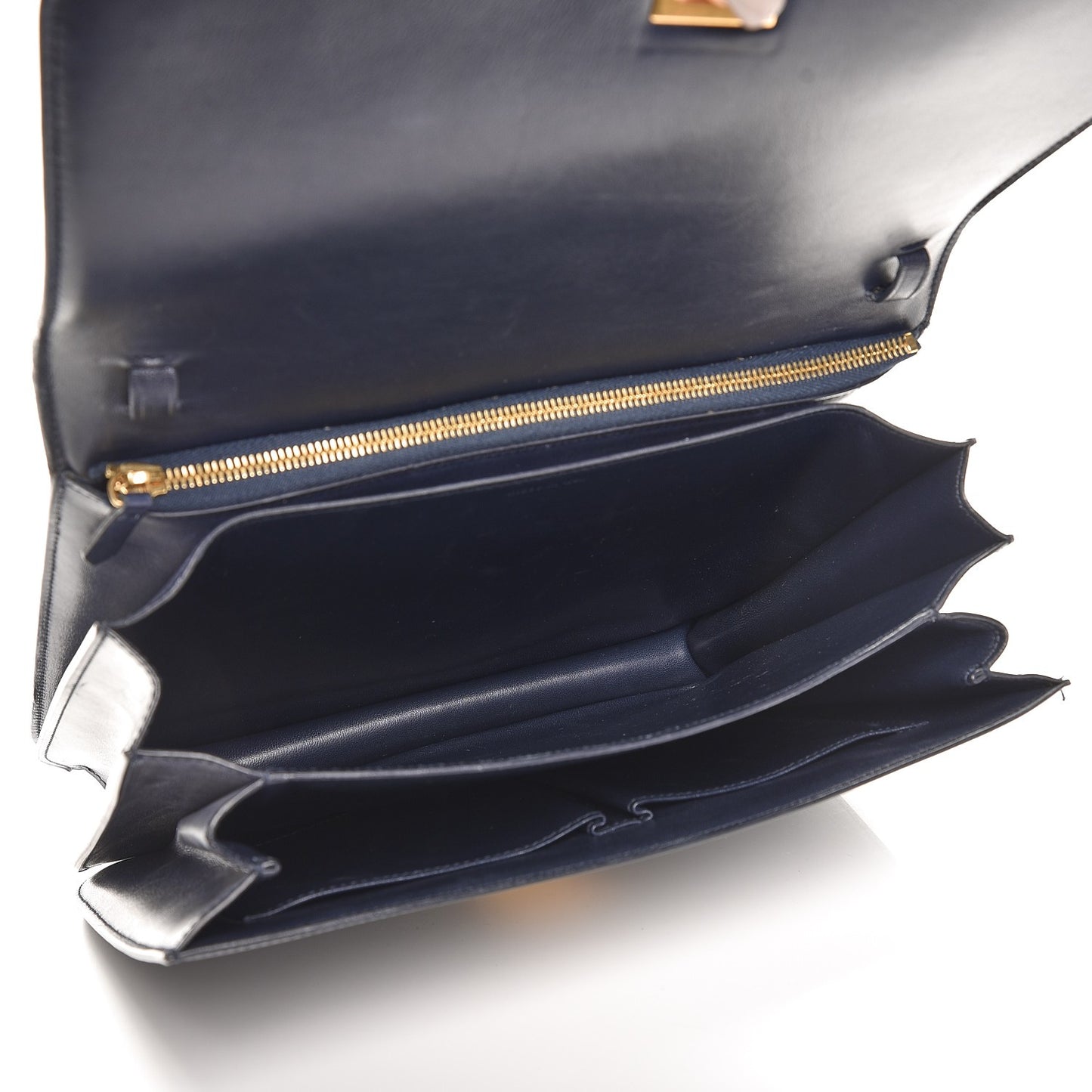 Smooth Calfskin Large Classic Box Flap Bag Navy