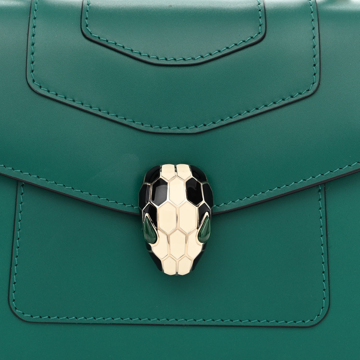 Bulgari Calfskin Serpenti Forever Top Handle Emerald Green 8 of 14