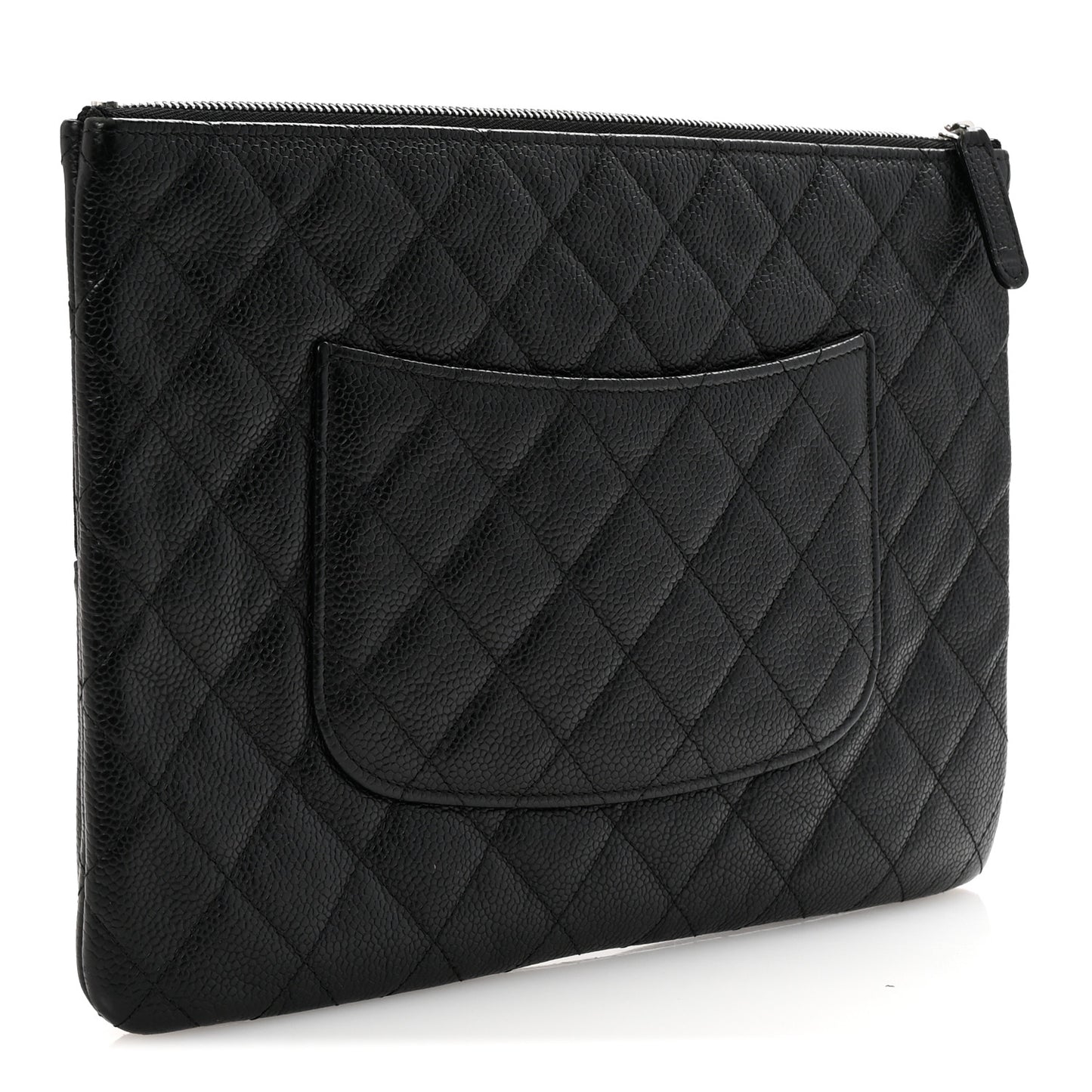 Caviar Quilted Zipped Multi Pouch Black