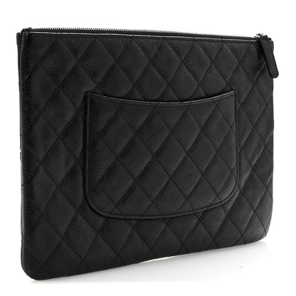Chanel Caviar Quilted Zipped Multi Pouch Black 3 of 8