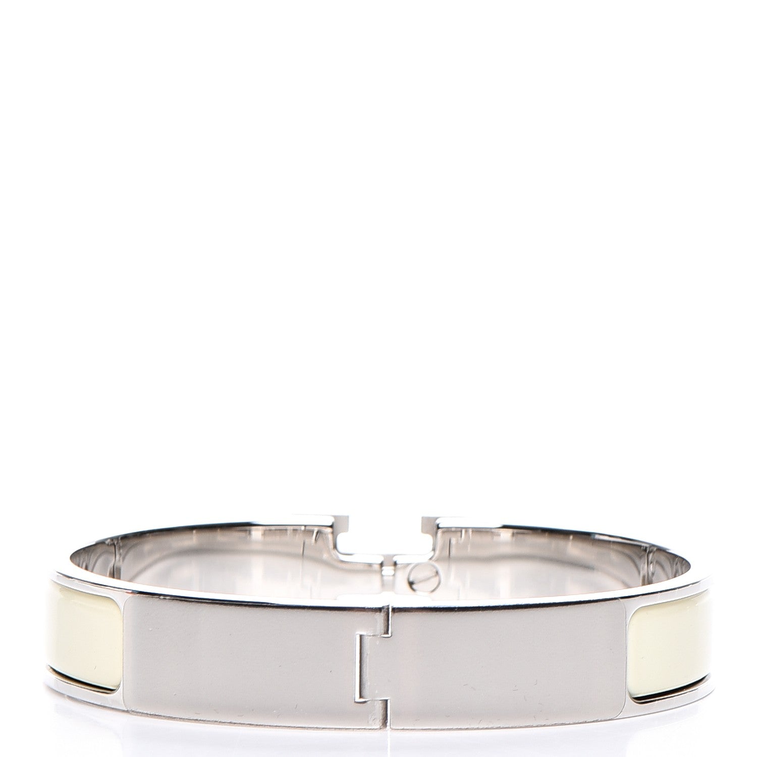 Hermes Enamel Narrow Clic Clac H Bracelet GM Craie 3 of 5