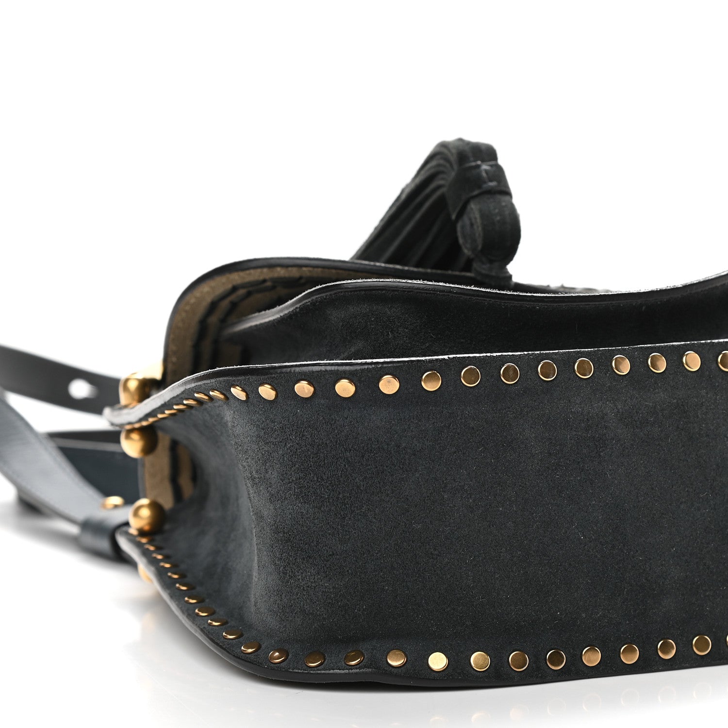 Chloe Suede Calfskin Braided Mini Hudson Shoulder Bag Full Blue 7 of 8