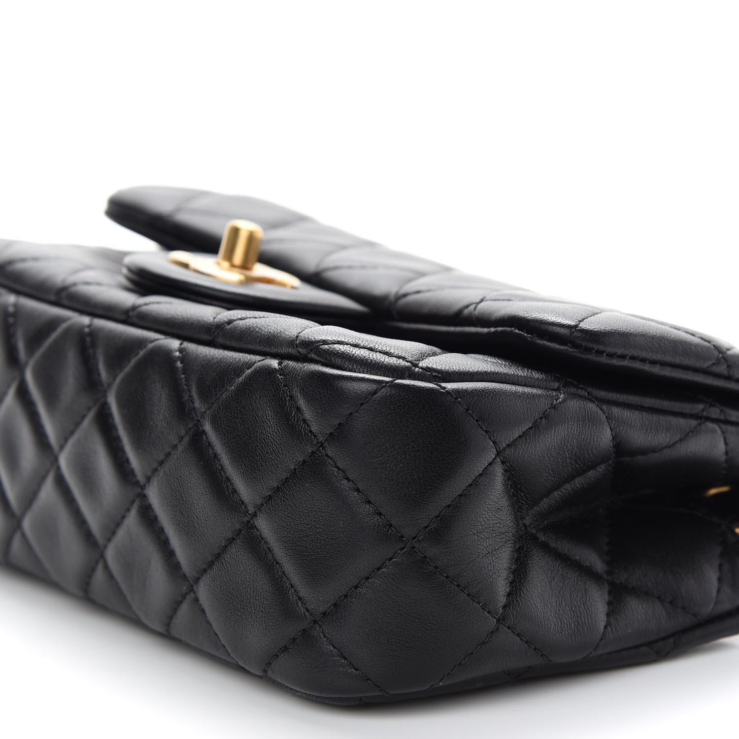 Chanel Lambskin Quilted Mini Rectangular Pearl Crush Flap Black 9 of 10