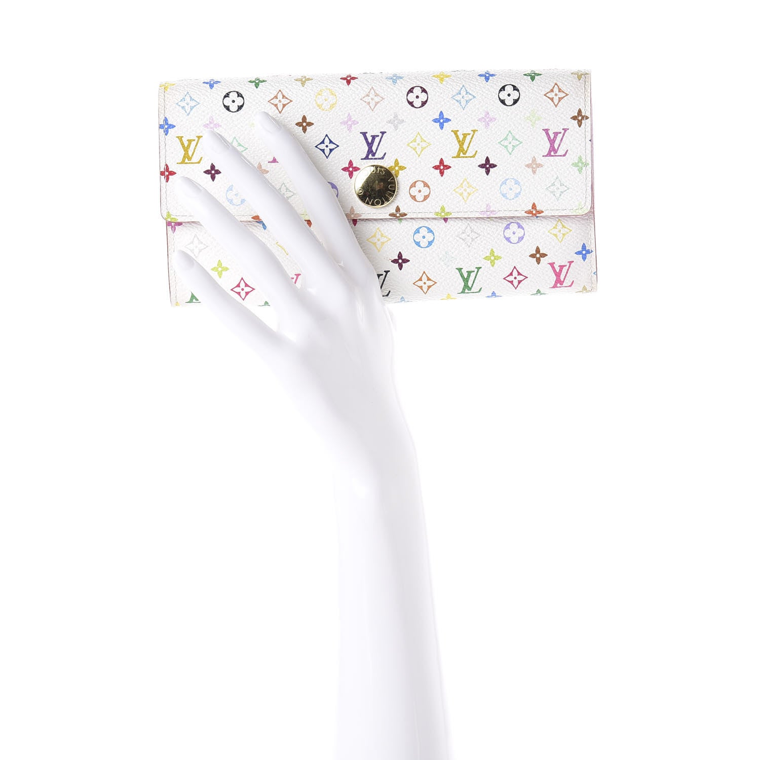 Louis Vuitton Monogram Multicolor Sarah Wallet White Litchi 2 of 8