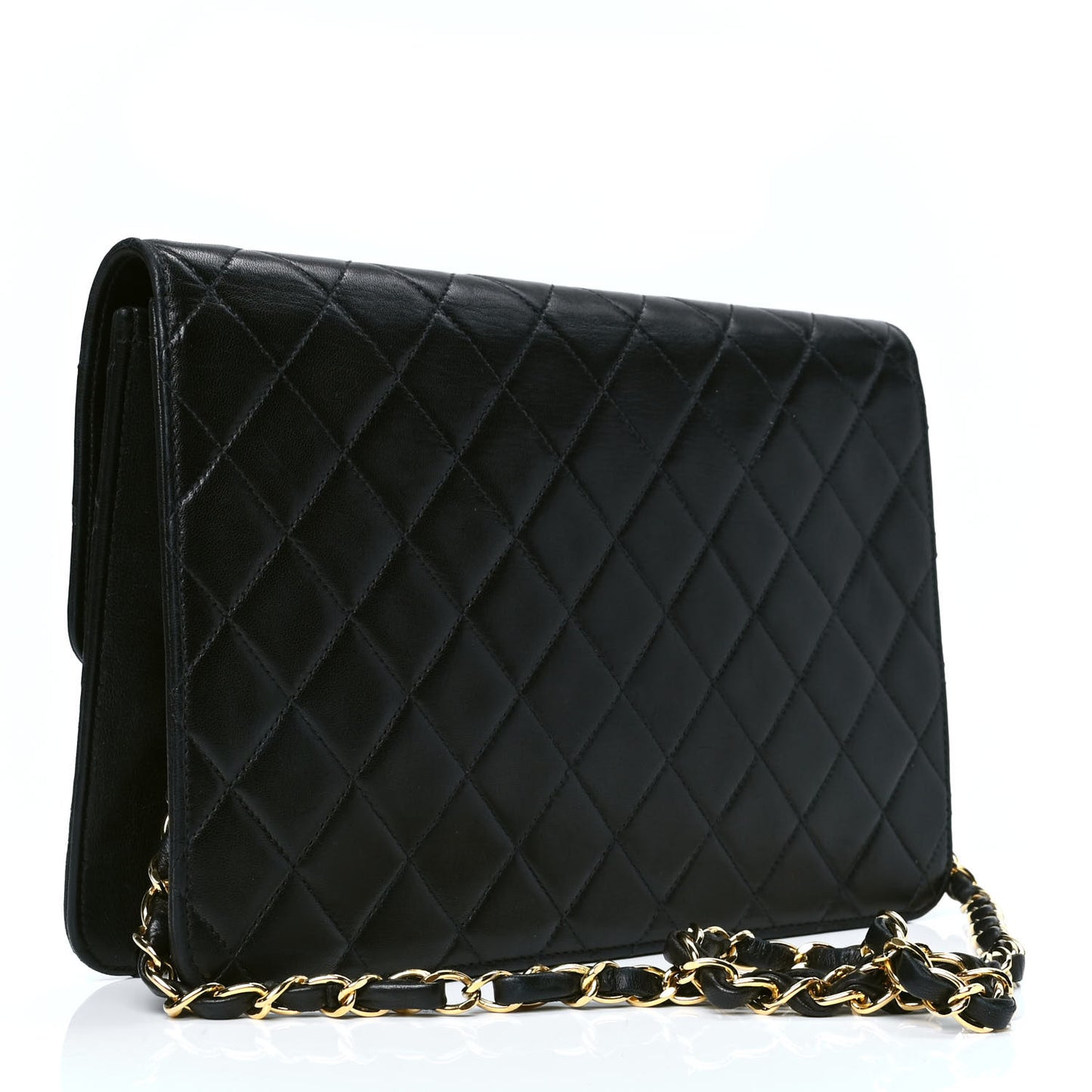 Lambskin Quilted Medium Single Flap Black