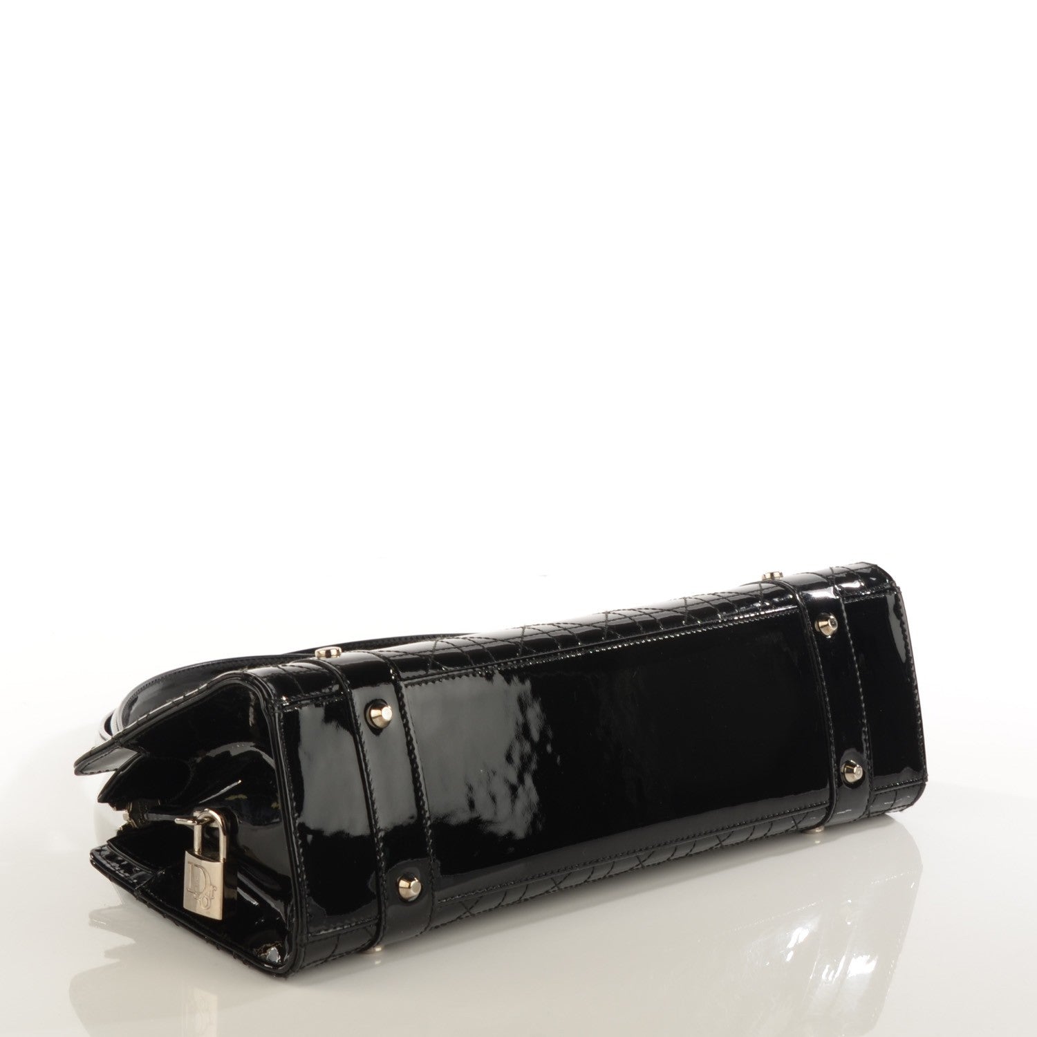 Christian Dior Patent Cannage Stitched East West Lady Dior Black 4 of 7