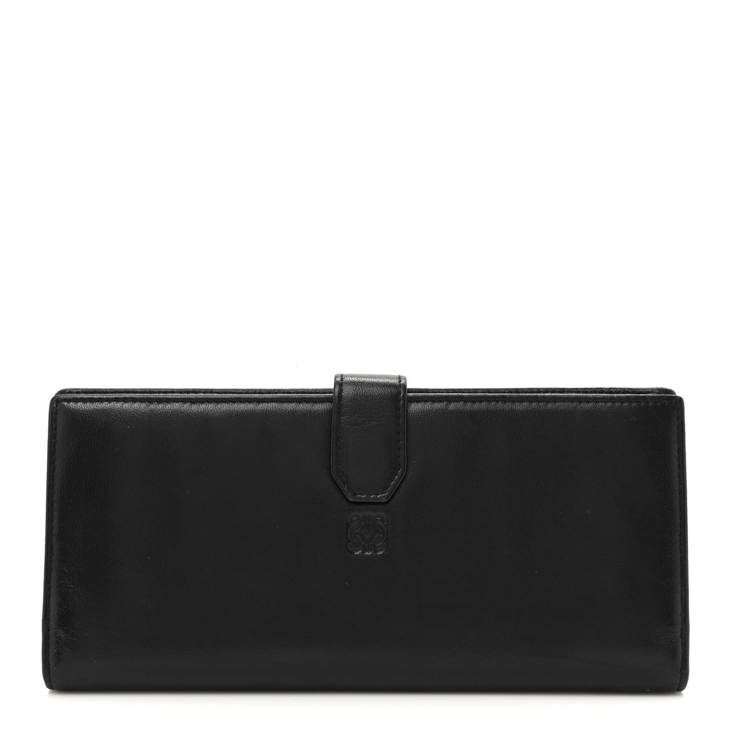 Calfskin Long Horizontal Wallet Black