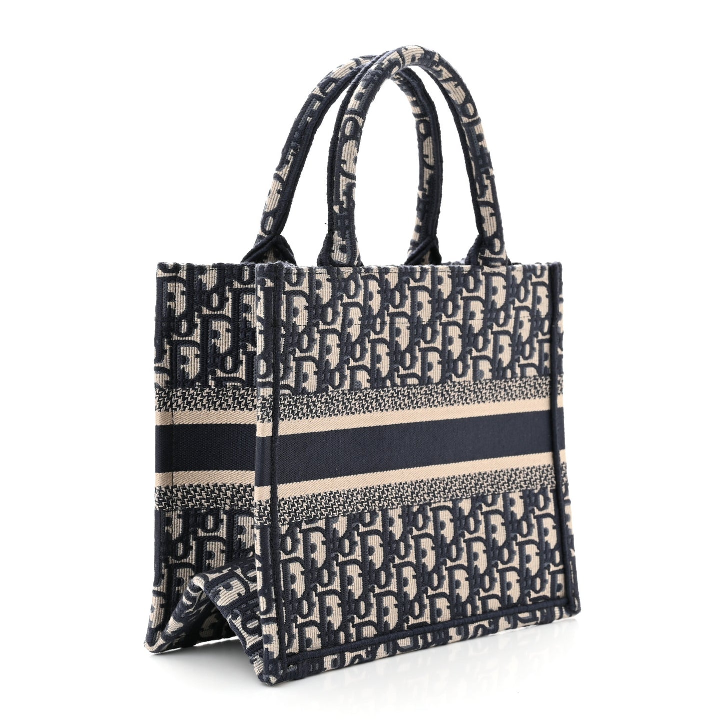CHRISTIAN DIOR Oblique Small Book Tote Blue Multicolor