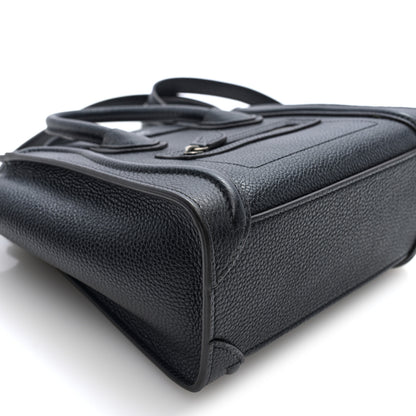 Celine Drummed Calfskin Nano Luggage Black 7 of 8