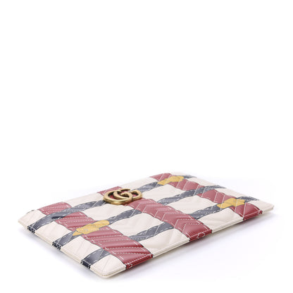 Gucci Calfskin Matelasse Trompe L'Oeil Print GG Marmont Zip Pouch White 4 of 8