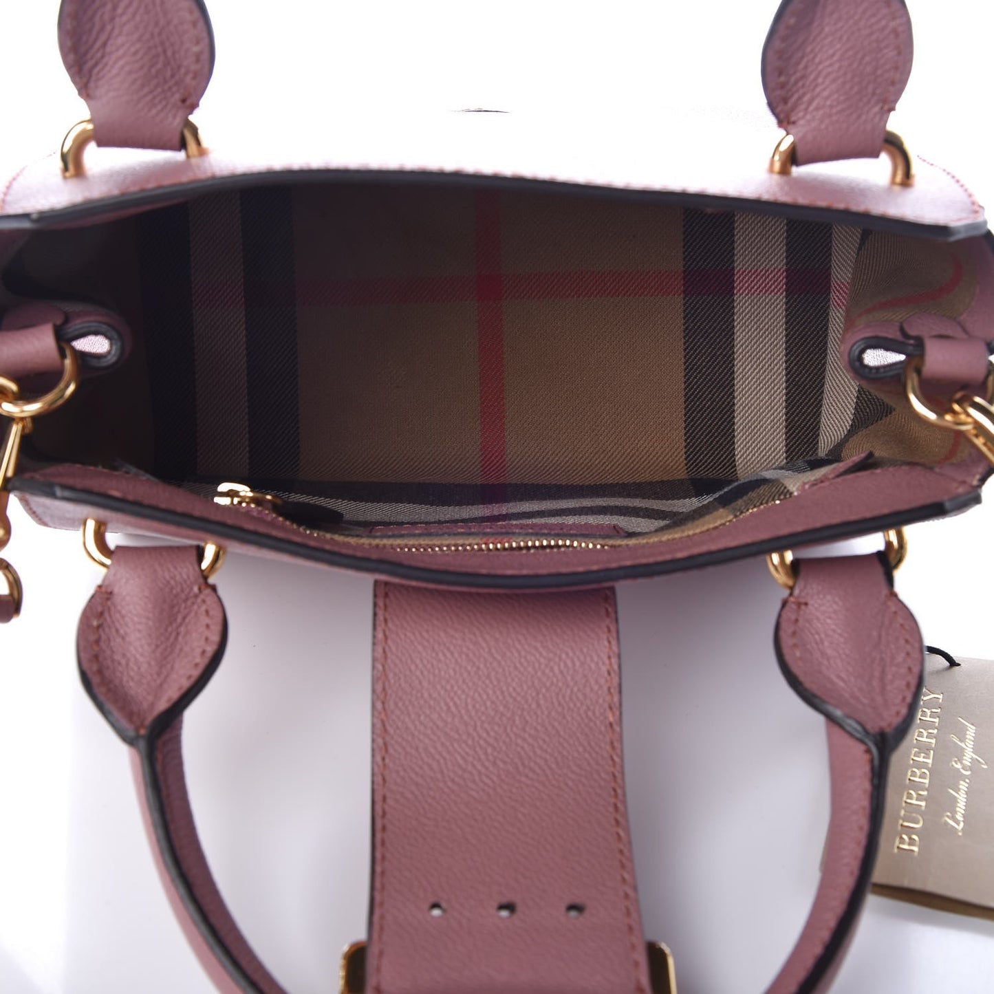 Soft Grain Calfskin Small Buckle Tote Dusty Pink