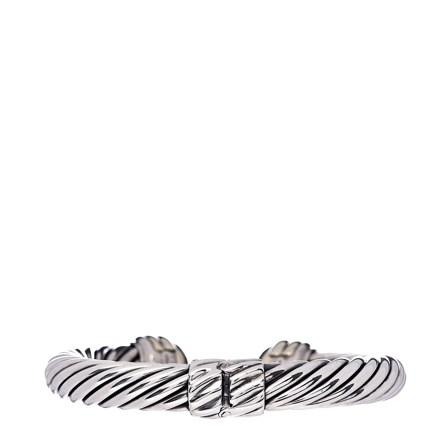 Sterling Silver 14K Yellow Gold 10mm Cable Classics Bracelet