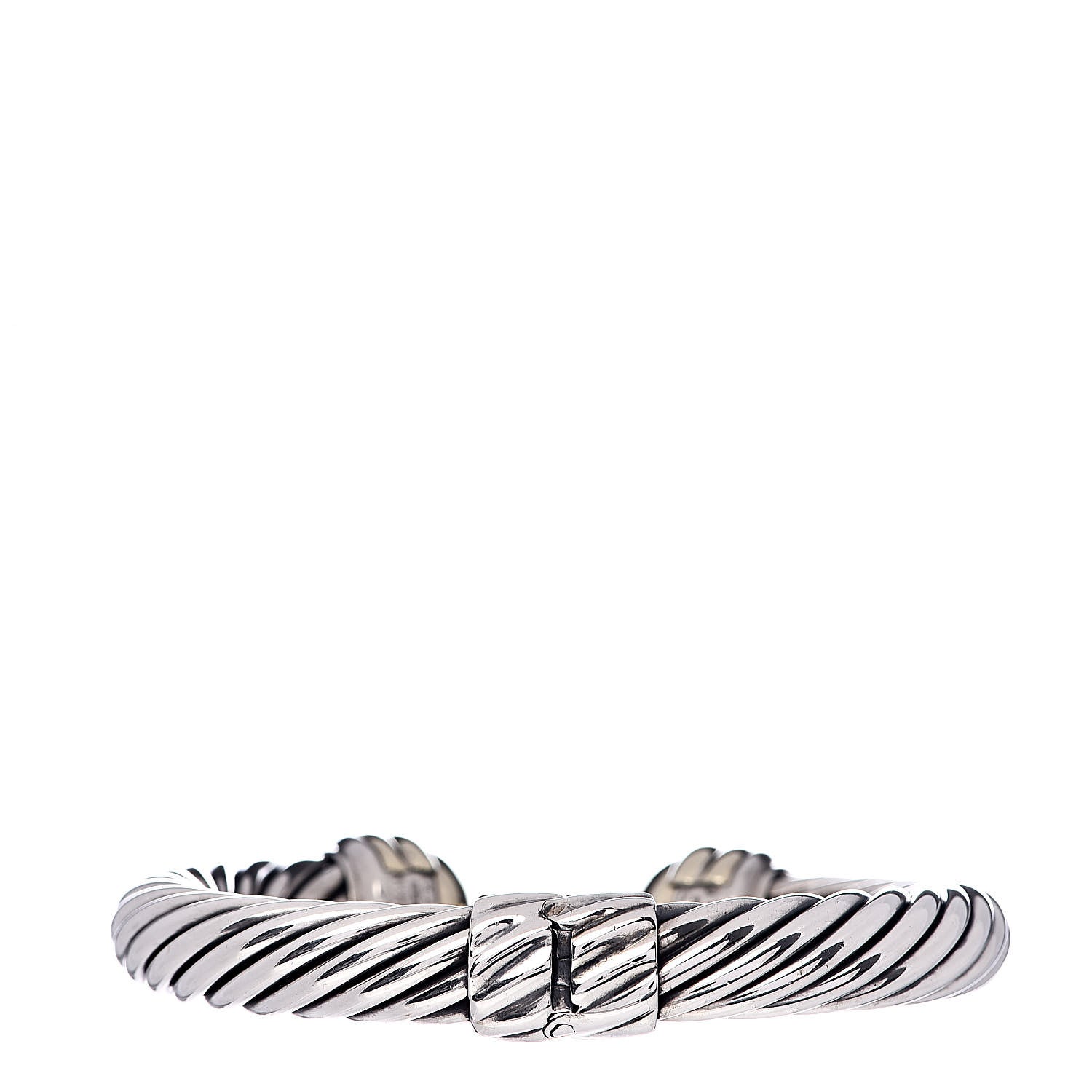 David Yurman Sterling Silver 14K Yellow Gold 10mm Cable Classics Bracelet 3 of 4