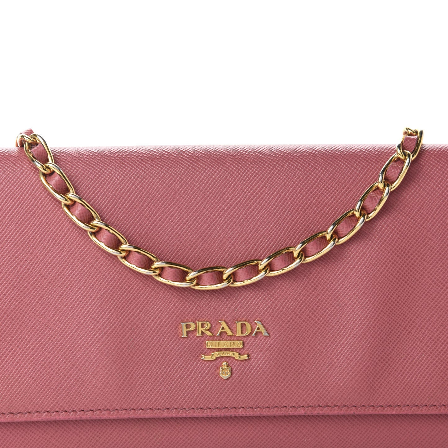 Saffiano Metal Oro Chain Wallet Peonia