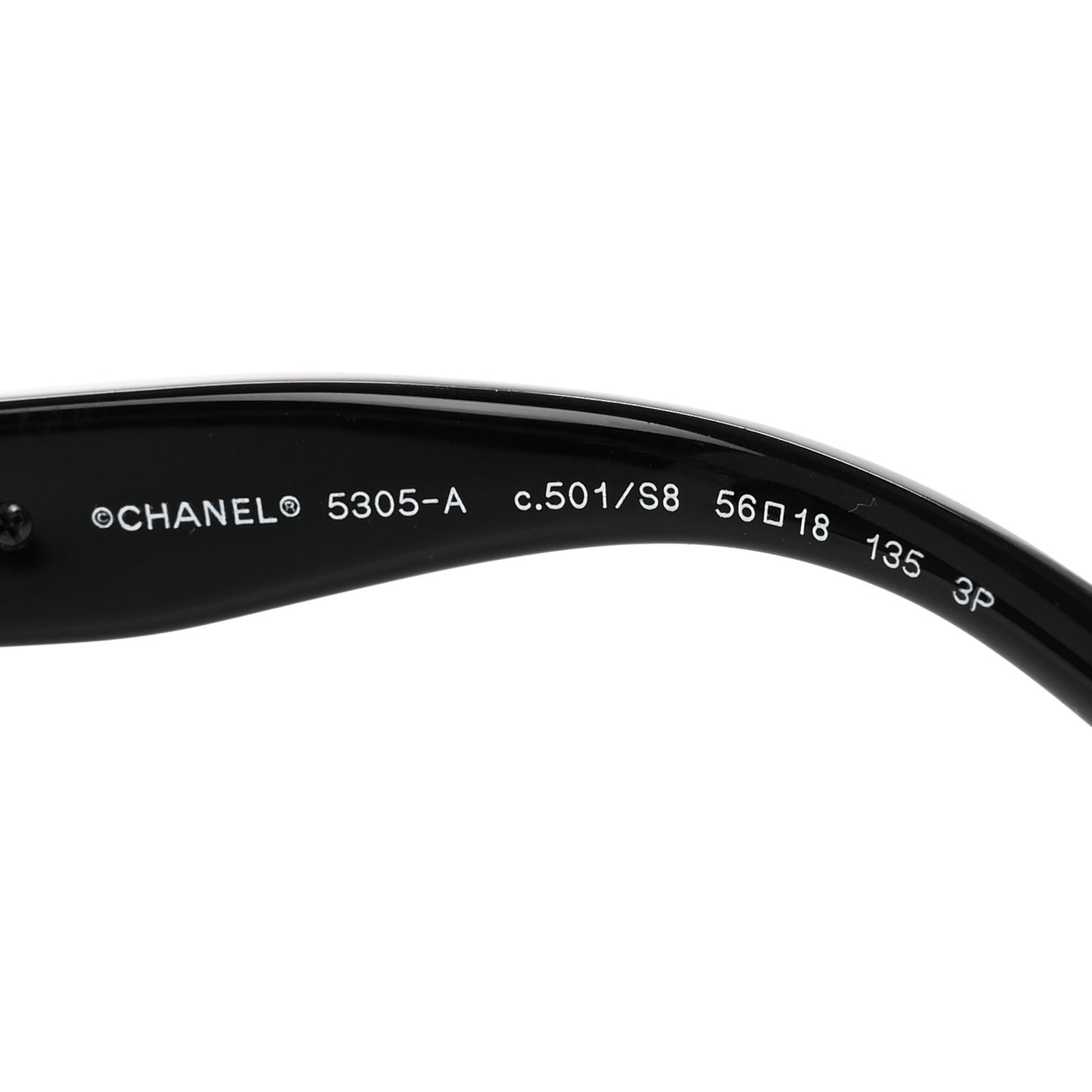 Acetate Metal Polarized Chain Square Sunglasses 5305 Black