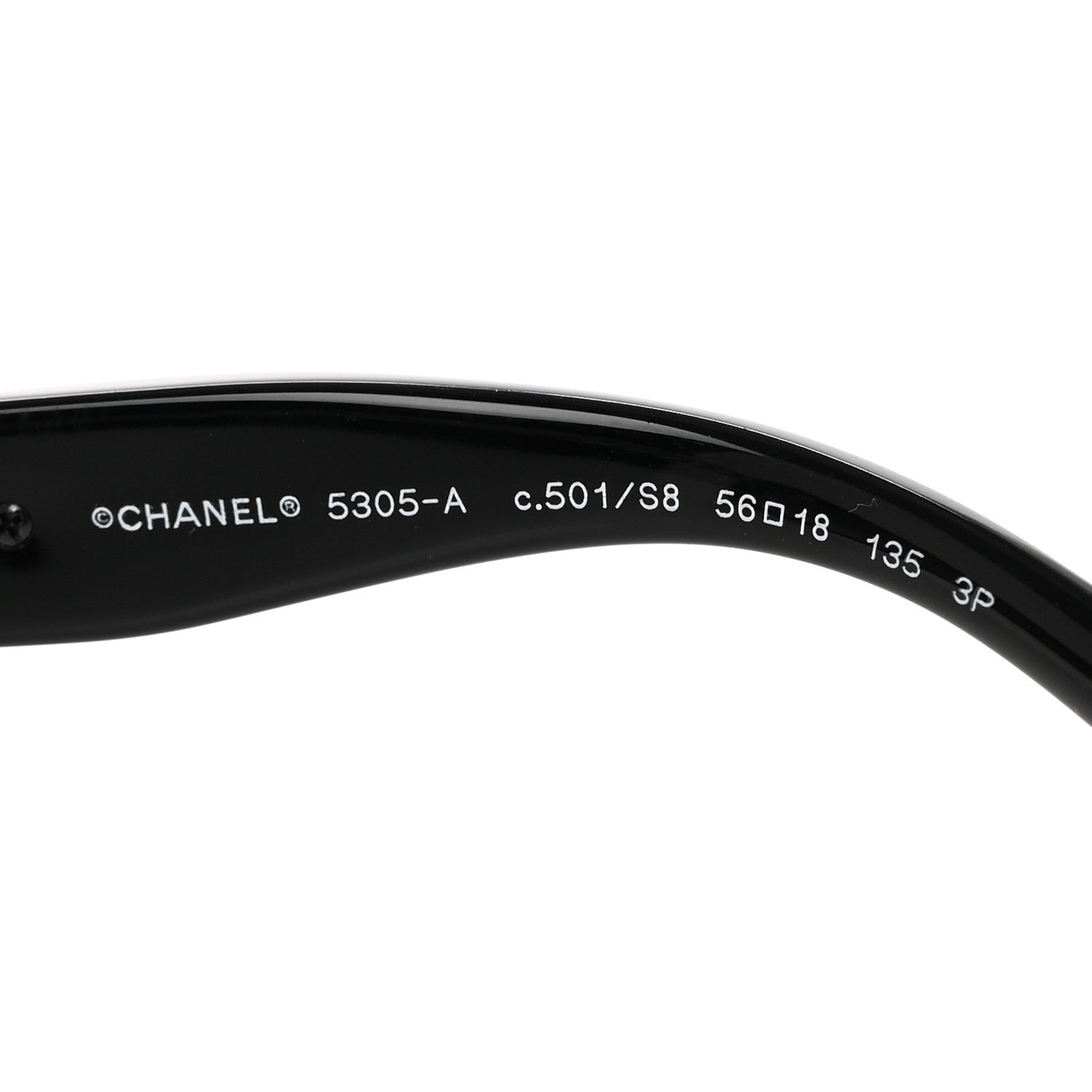 Chanel Acetate Metal Polarized Chain Square Sunglasses 5305 Black 6 of 8