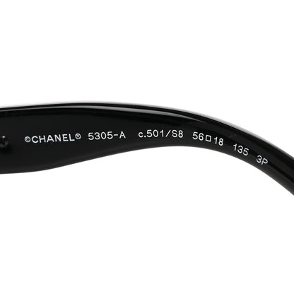 Chanel Acetate Metal Polarized Chain Square Sunglasses 5305 Black 6 of 8