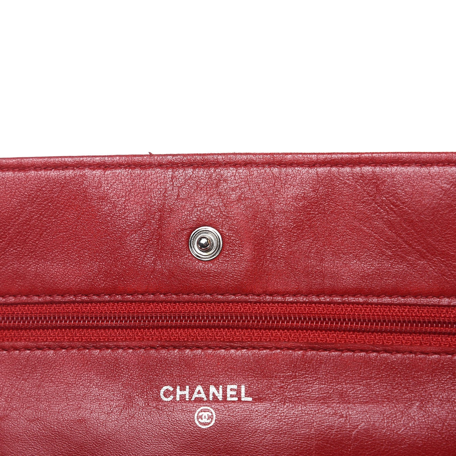 Chanel Patent Quilted Wallet On Chain WOC Red 16 of 19