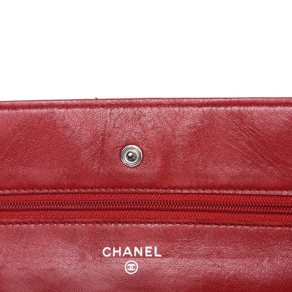 Chanel Patent Quilted Wallet On Chain WOC Red 16 of 19