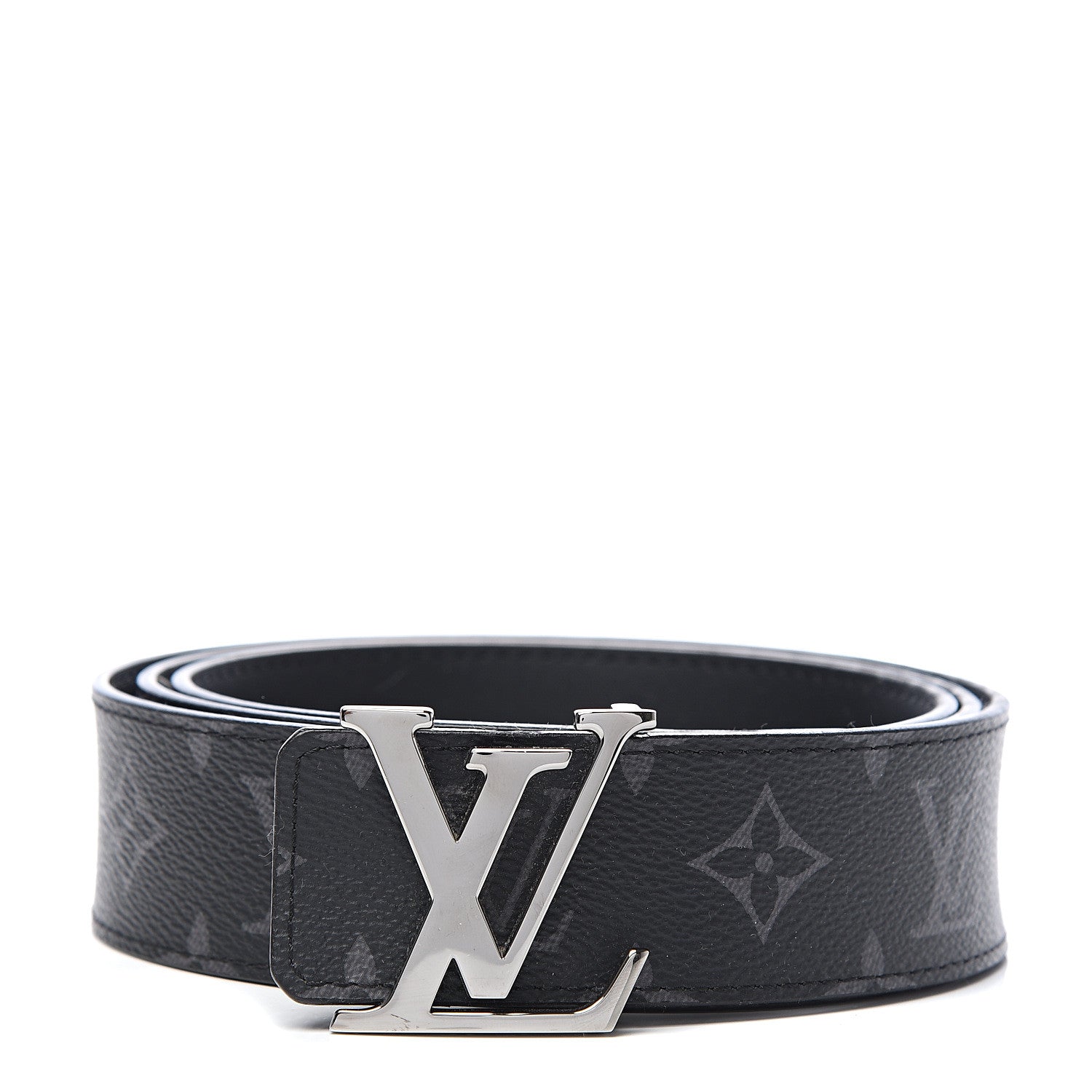 Louis Vuitton Monogram Eclipse Taigarama 40mm LV Initiales Reversible Belt 110 44 Black 1 of 5