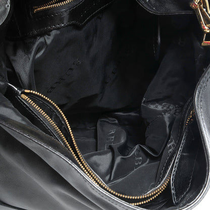 Burberry Soft Lambskin Bridle Calfskin Medium Gosford Hobo Black 6 of 9