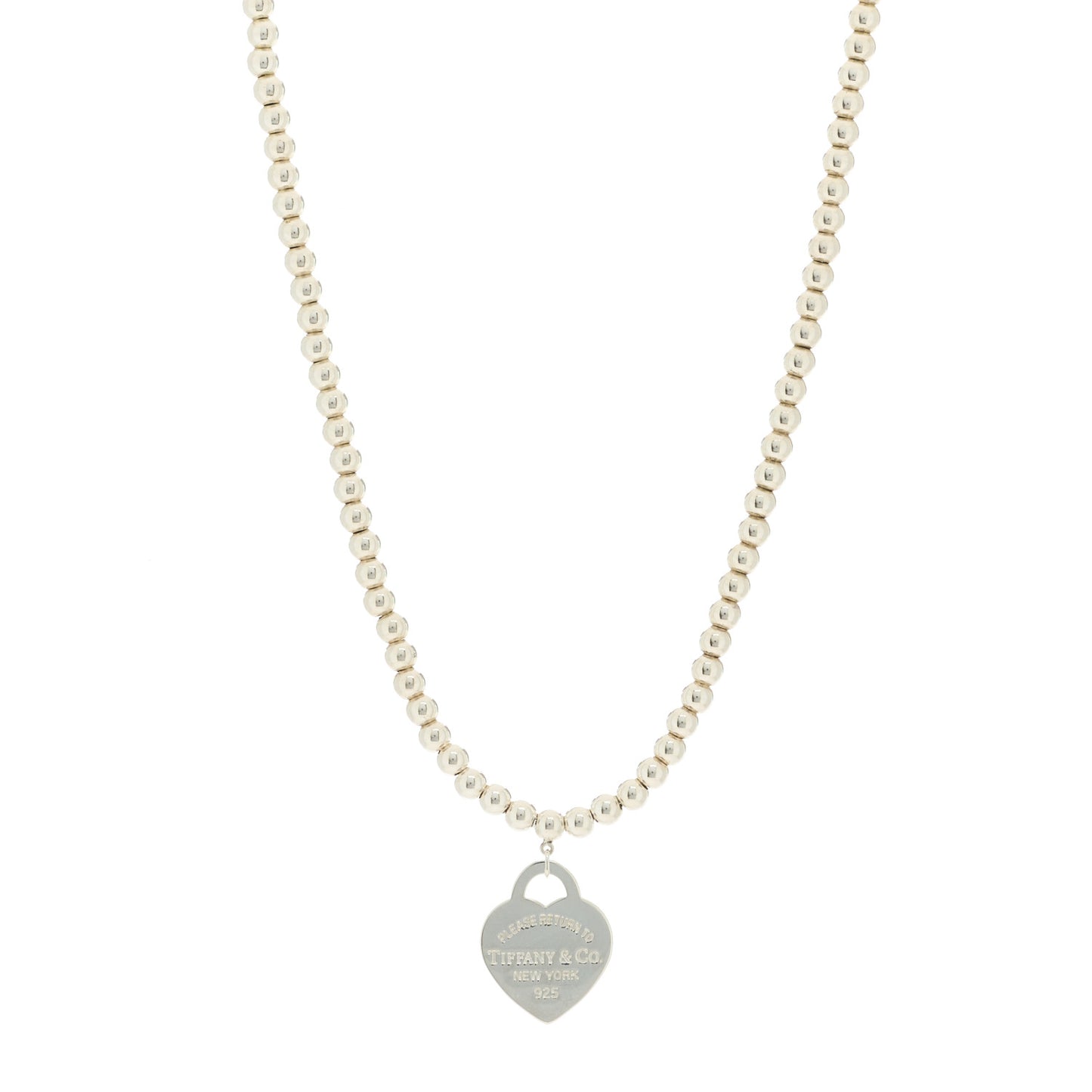 Sterling Silver Return to Tiffany Heart Tag Bead Necklace