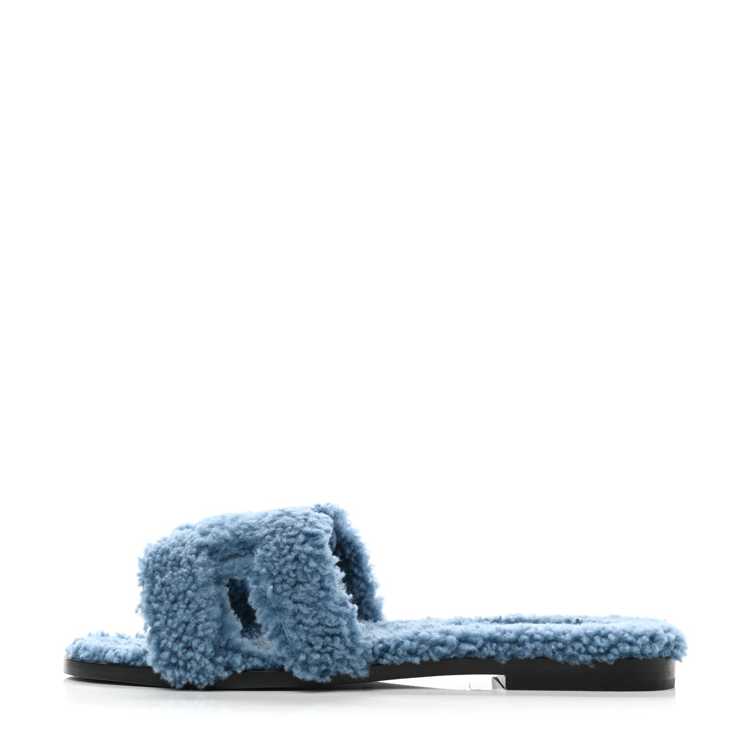 Hermes Woolskin Oran Sandals 37 Bleu 2 of 8