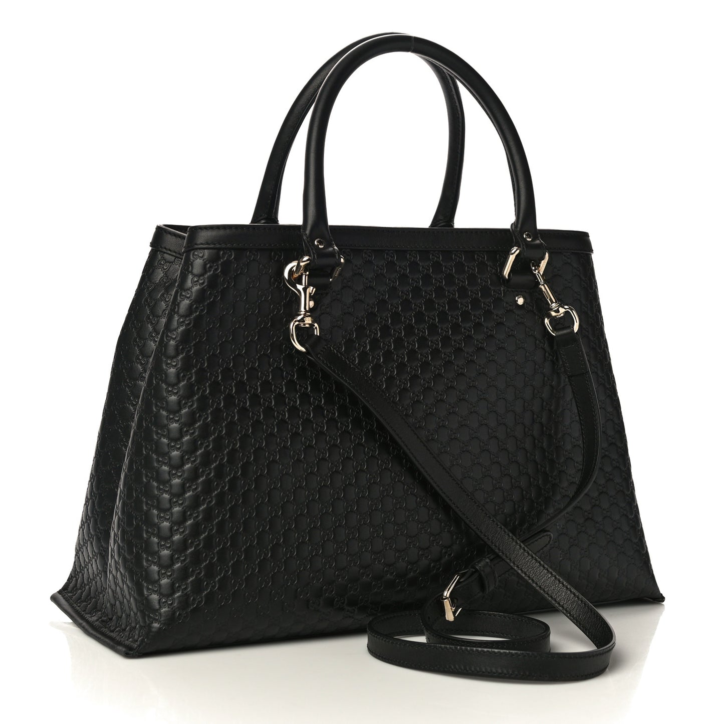 Soft Microguccissima Medium Tote Black