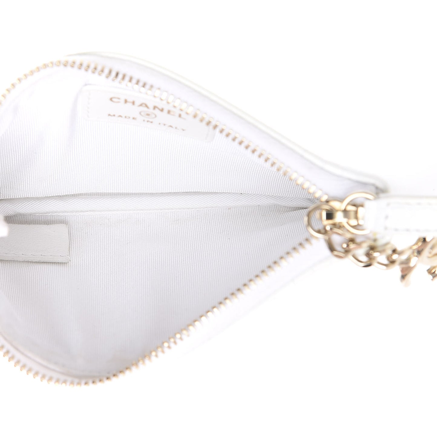Calfskin Crocodile Embossed Cocodile Cosmetic Case White Gold