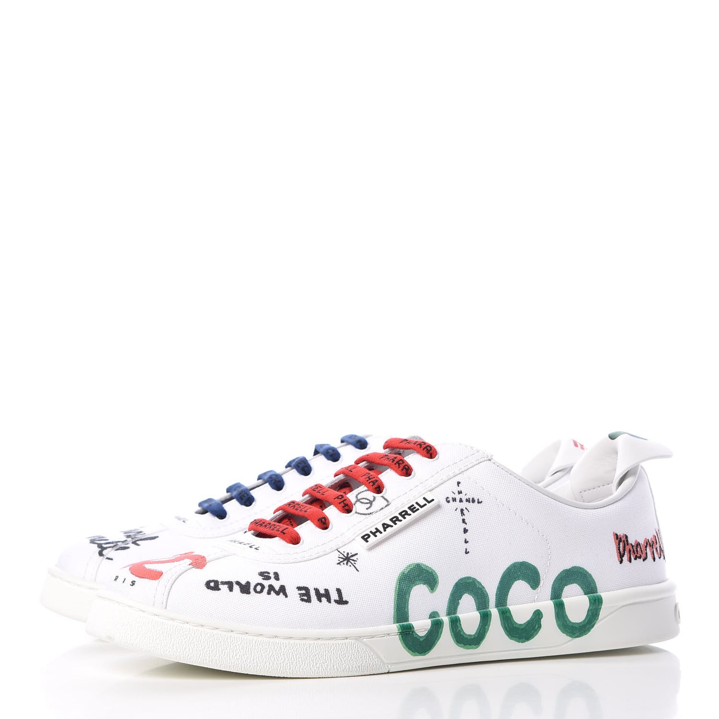 x Pharrell Williams Mens Canvas Sneakers 43 White