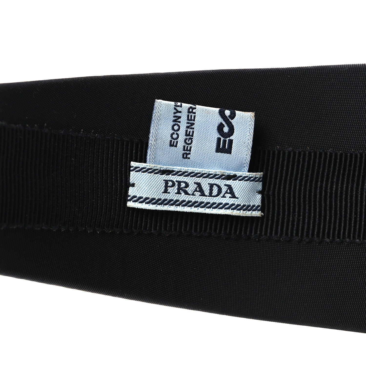 Prada Re-Nylon Metal Triangle Logo Headband Black 5 of 6