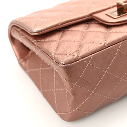 Chanel Metallic Grained Calfskin Quilted 2.55 Reissue Mini Flap Copper Pink 10 of 13
