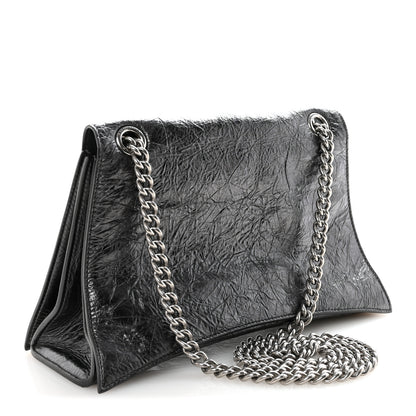 Balenciaga Metallic Crushed Calfskin Medium Crush Chain Bag Steel Grey 3 of 9