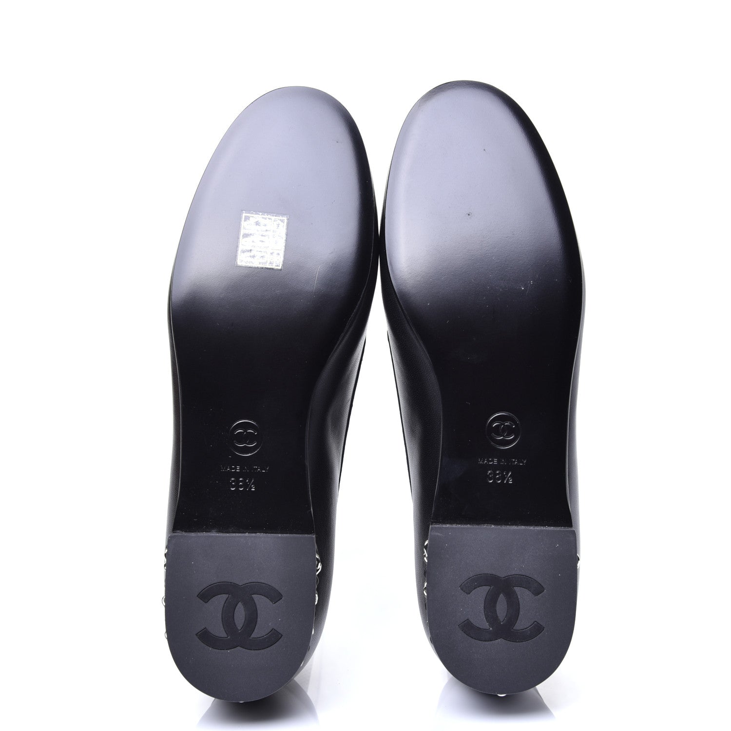 Chanel Calfskin CC Chain Mocassin Loafers 38.5 Black 6 of 11