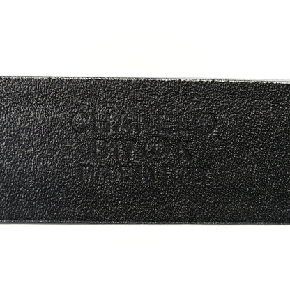 Chanel Glitter Calfskin CC Logo Skinny Belt 70 28 Silver 5 of 7