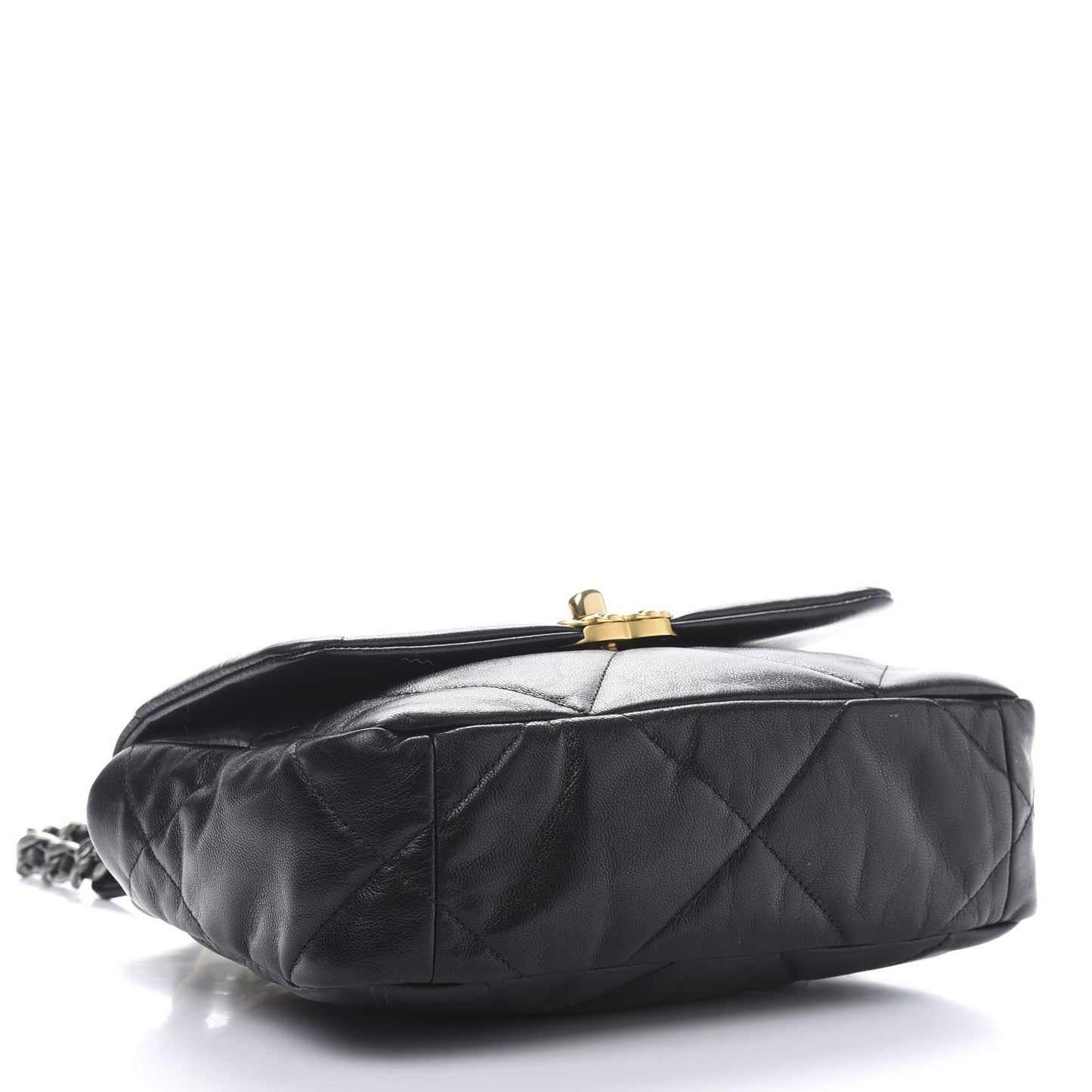 Goatskin Quilted Medium 19 Flap Black