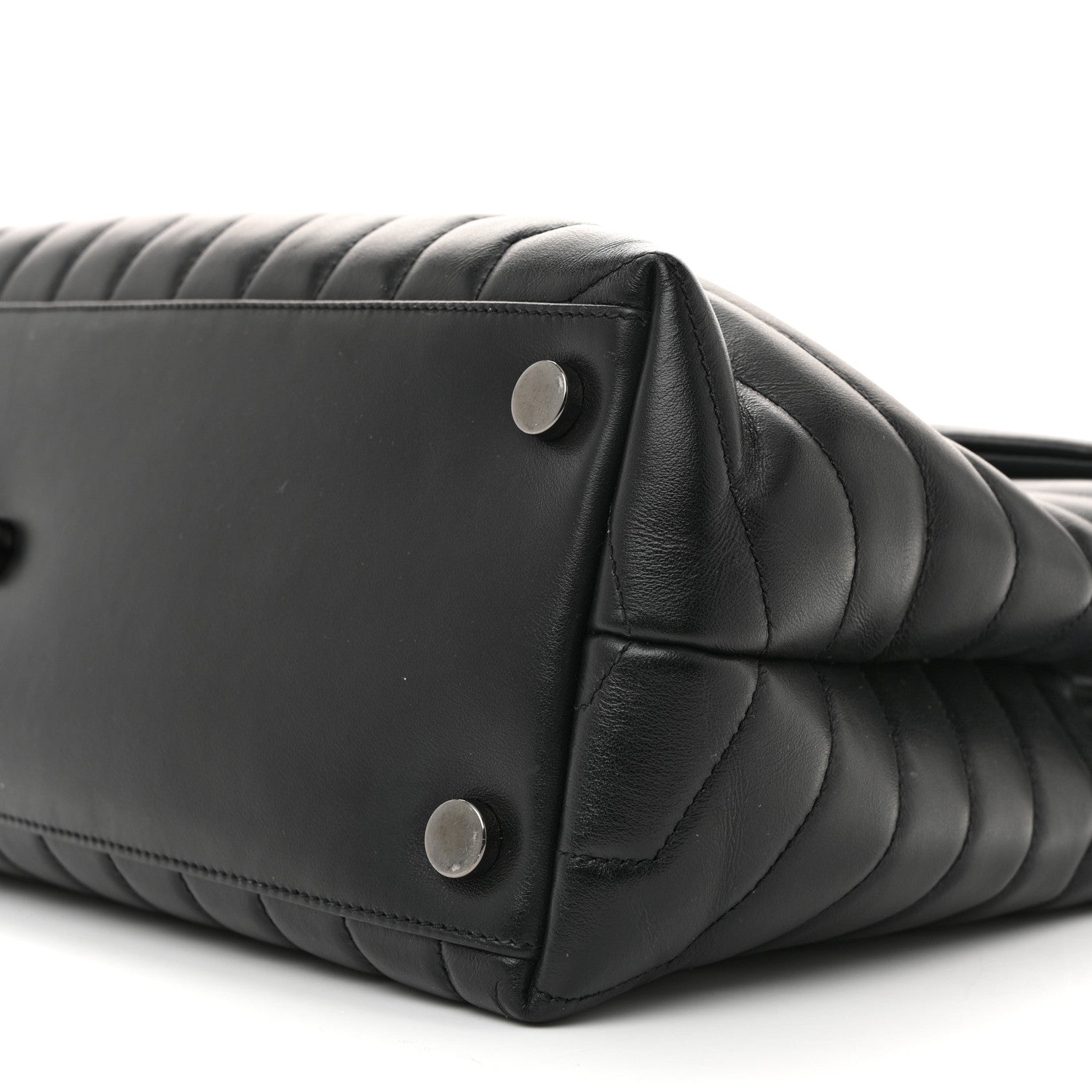 Saint Laurent Calfskin Y Quilted Monogram Monochrome Large Loulou Chain Satchel Black 10 of 13