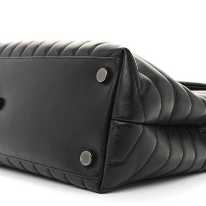 Saint Laurent Calfskin Y Quilted Monogram Monochrome Large Loulou Chain Satchel Black 10 of 13
