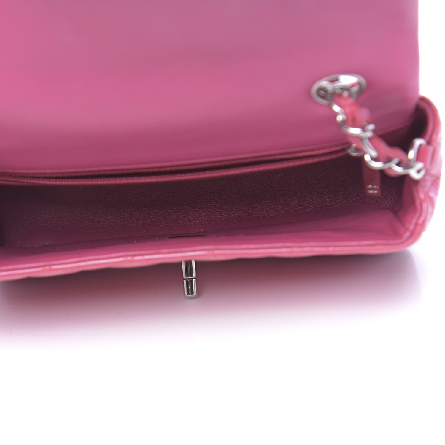 Chanel Patent Quilted Mini Rectangular Flap Fuchsia 5 of 11
